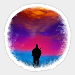 Warrior Staring At The Sky Sticker